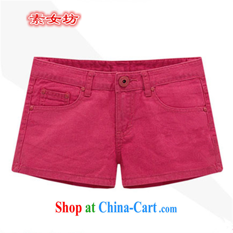 Women of the workshop code women 2015 new summer leisure the code loose video thin thick MM color shorts hot pants girls summer 6110 red-orange XXXXXL