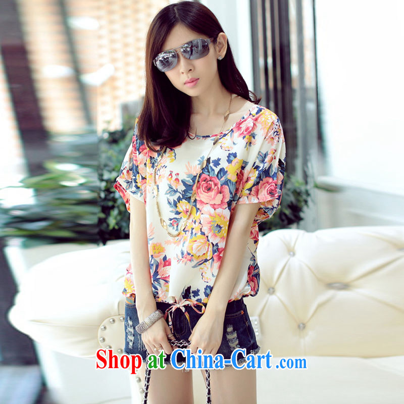 Leaves of summer 2015 with new Korean fashion floral loose the code short-sleeved snow woven shirts girls stylish floral XL Hsichih, quality, online shopping