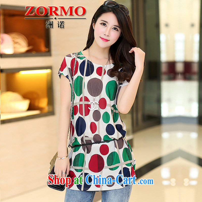 ZORMO summer 2015 new larger female milk are long, the Code T shirts, women wearing solid T-shirts flower stamp 4XL, ZORMO, shopping on the Internet