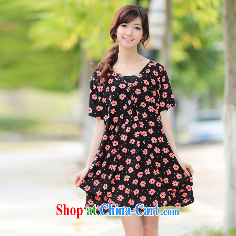LRWY summer 2015 200 Jack large, female new AD is indeed more ultra-relaxed floral short-sleeved dresses, older mother is loaded with Lady picture color codes - For 100 jack - 200 catties MM, lian Ren wu yu, shopping on the Internet