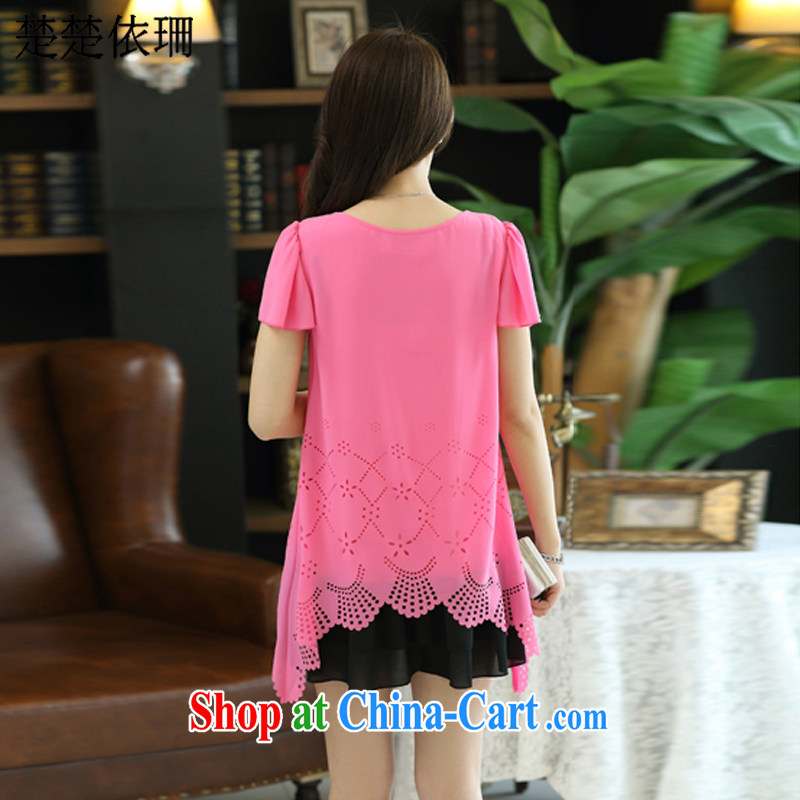 Chu Chu in accordance with laws and 2015 Korean summer decor, large, female lady graphics thin stylish T-shirt snow-woven dresses women 6236 red XXXXXL, dressed in accordance with law, on-line shopping
