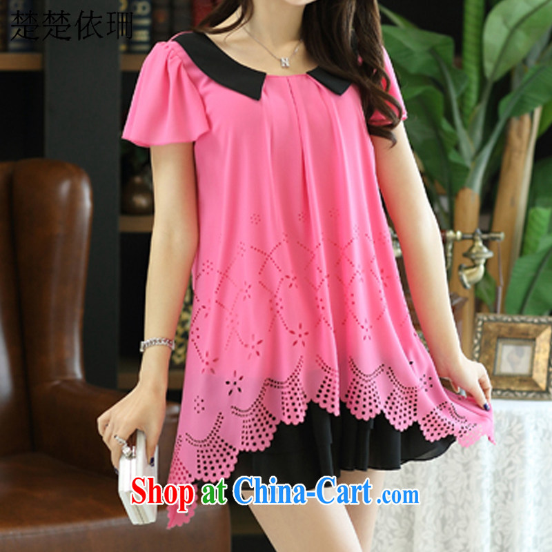 Chu Chu in accordance with laws and 2015 Korean summer decor, large, female lady graphics thin stylish T-shirt snow-woven dresses women 6236 red XXXXXL, dressed in accordance with law, on-line shopping