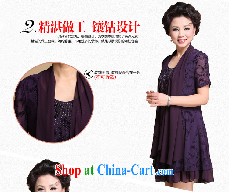 Ousmile 2015 spring new summer Fashion Hot drilling thick mother load dresses, older larger female 09 long-sleeved blue 5 XL pictures, price, brand platters! Elections are good character, the national distribution, so why buy now enjoy more preferential! Health