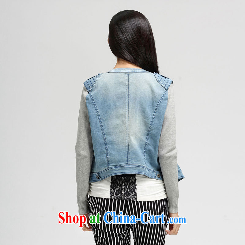 Water with the Code women spring 2015 the new section 100 a casual Korean long-sleeved denim jacket, S CJ 15 4619 cowboy, 3 XL, water itself (SHUIMIAO), online shopping