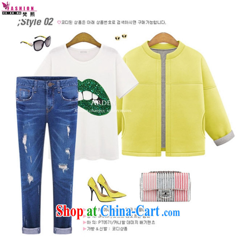 Van Gogh-hee in 2015 is indeed increasing, female 200 Jack mm thick summer new loose the code big mouth stamp short-sleeved shirt T red XXXXXL, Van Gogh-hee, shopping on the Internet