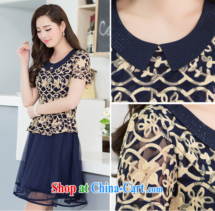Summer 2015 new short-sleeved dresses stylish Korean Beauty leave two graphics thin larger dresses children blue 4 XL pictures, price, brand platters! Elections are good character, the national distribution, so why buy now enjoy more preferential! Health
