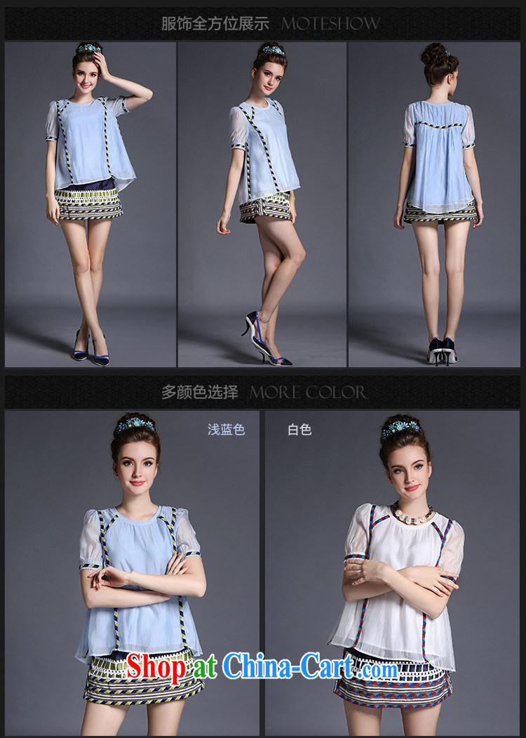 Connie's dream European and American high-end kit, T-shirt + body Skirt) 2015 summer New, and indeed increase, female spell back dress two-piece G 671 light blue XXXL pictures, price, brand platters! Elections are good character, the national distribution, so why buy now enjoy more preferential! Health