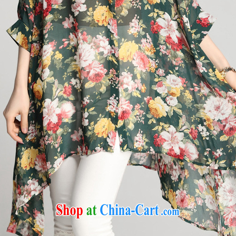 Wen Min summer 2015 Korean snow stamp duty woven shirts, long, loose Is Not rules, with sunscreen and clothing women 7500 green large numbers are codes, Wen Min, shopping on the Internet