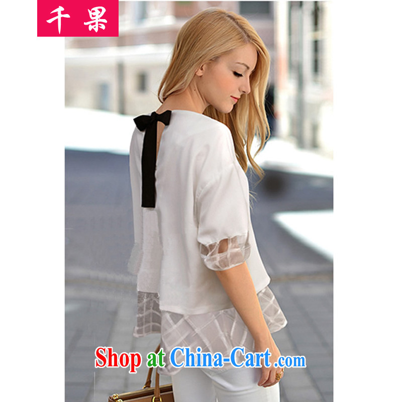 1000 summer fruit with new, and indeed increase, female 200 Jack mm thick graphics thin ice woven shirts thick sister Korean lax T shirt solid shirt Yi 0827 white 4XL 170 - 185 jack, 1000 fruit (QIANGUO), online shopping