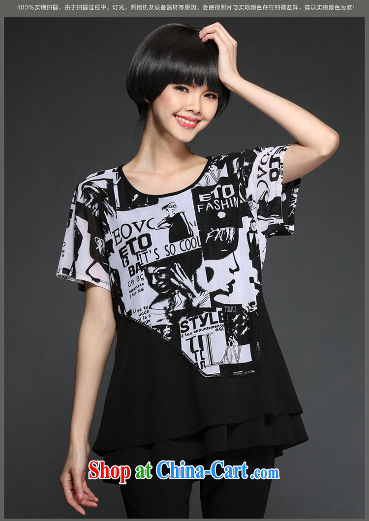 FZV summer 2015 larger female thick MM British wind stamp graphics thin T shirts snow woven shirts women 1345 black 3 XL pictures, price, brand platters! Elections are good character, the national distribution, so why buy now enjoy more preferential! Health