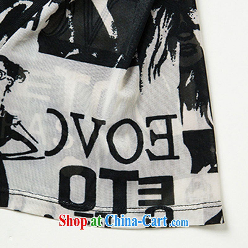 FZV summer 2015 the code female thick MM British wind stamp graphics thin T shirts snow woven shirts women 1345 black 3 XL, FZV, shopping on the Internet