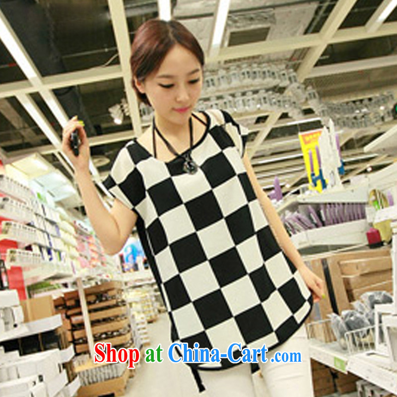 TUSEY figure, 2015 new stylish and elegant and large, female thick mm Summer Snow checkered woven shirts loose long shirt T pension 7062 photo color XXXL, figure, tusey), online shopping