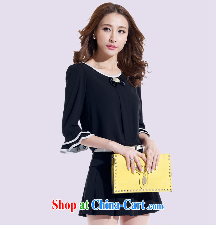 Chu Chu in 2015 and Korean summer decoration, graphics thin stylish shirt snow woven dresses two piece women 6633 black XXL pictures, price, brand platters! Elections are good character, the national distribution, so why buy now enjoy more preferential! Health