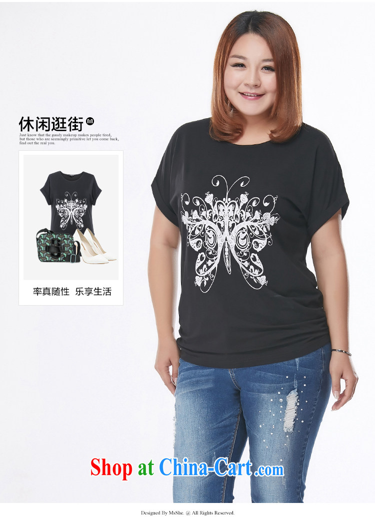 The MSSHE indeed XL women 2015 new summer wear thick mmt-shirt stamp T-shirt solid T-shirt 4255 black 4XL pictures, price, brand platters! Elections are good character, the national distribution, so why buy now enjoy more preferential! Health