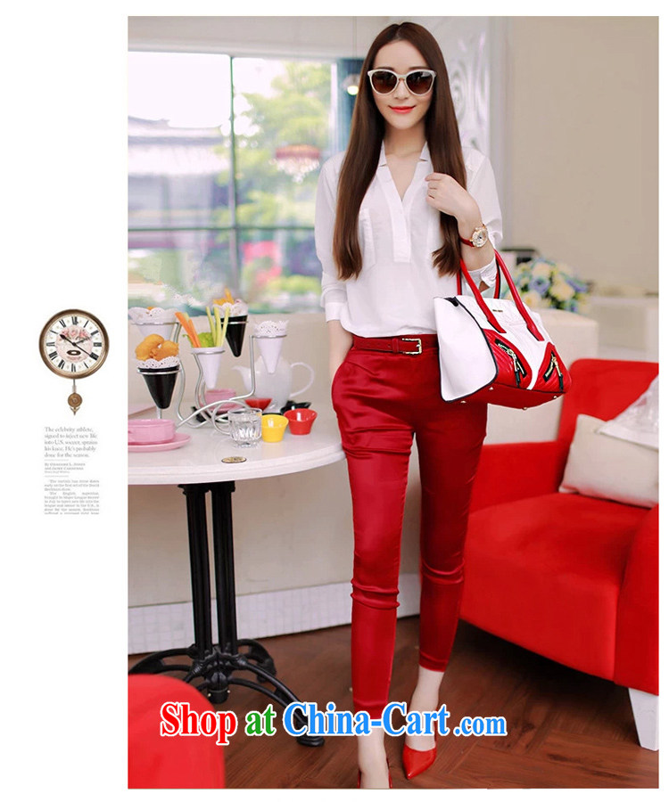 2015 Spring and Summer Package small fragrant wind OL vocational and leisure package snow woven shirts pants and two-piece female black XXL pictures, price, brand platters! Elections are good character, the national distribution, so why buy now enjoy more preferential! Health