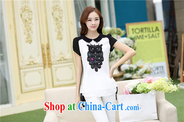 Jacob Amman to 2015 spring and summer new female short-sleeved snow woven shirts stitching, long owl Korean T-shirt 6233 black XXXXL pictures, price, brand platters! Elections are good character, the national distribution, so why buy now enjoy more preferential! Health