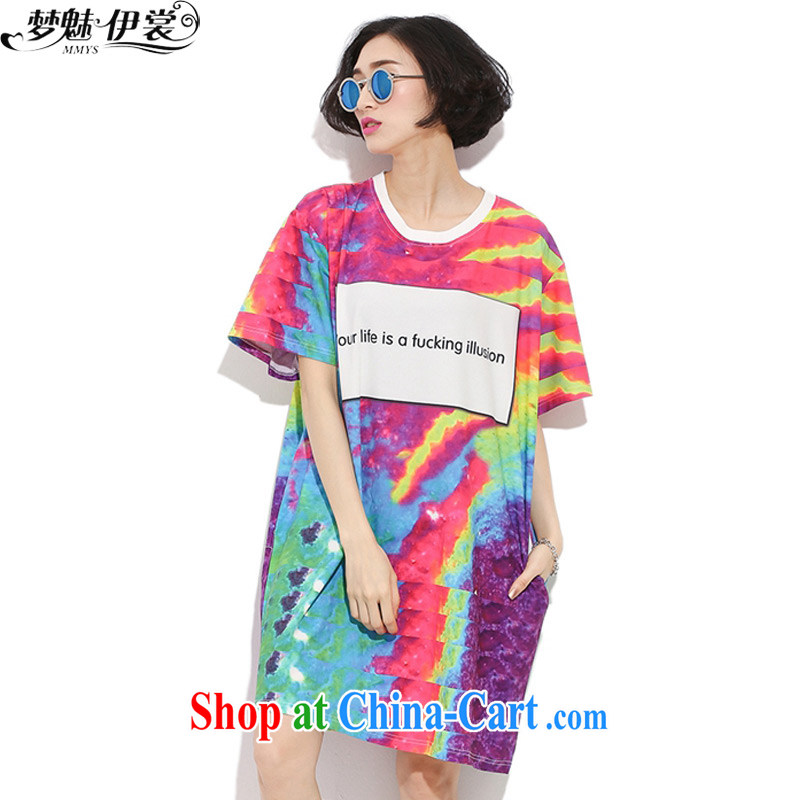 Director of the Advisory Committee 2015 spring and summer with new loose the fat XL women mm thick, long, T shirt short-sleeve double-yi skirt gradient are relaxed, chest of tile 126
