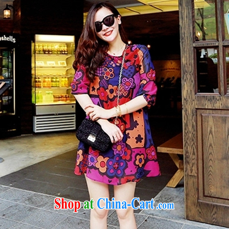 According to perfect summer 2015 new thick MM and indeed increase code 200 Jack snow woven floral dress girls Y 2210 photo color XXXL, according to perfect (Yibofei), online shopping