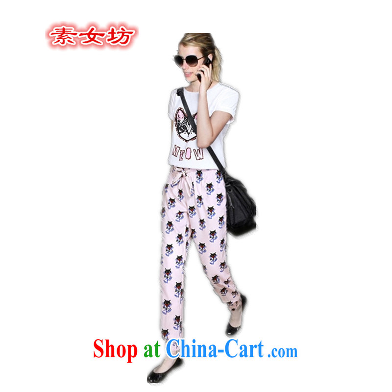 Pixel workshop on women in Europe and America 2015 XL girls thick mm summer is indeed the greater short-sleeved T-shirt and indeed graphics thin ice woven Castor, trouser press kit 3 pictures color 4 XL 170 - 190 jack