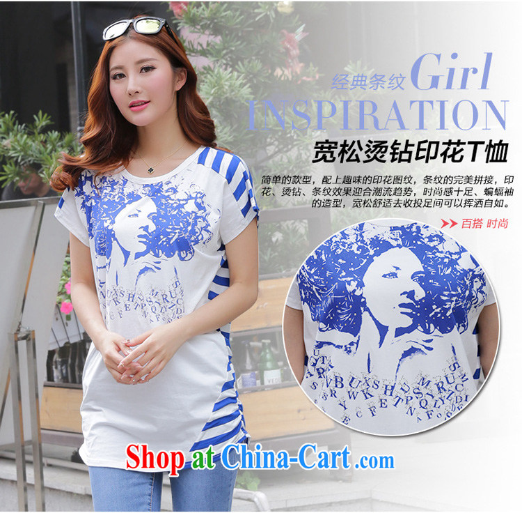 Athena Isabel Allende summer new Korea and indeed XL girls thick sister 100 leisure ground collision color picture hot stamp duty drilling stitching streaks T shirt T-shirt 1193 blue L recommended 90 - 105 Jack pictures, price, brand platters! Elections are good character, the national distribution, so why buy now enjoy more preferential! Health