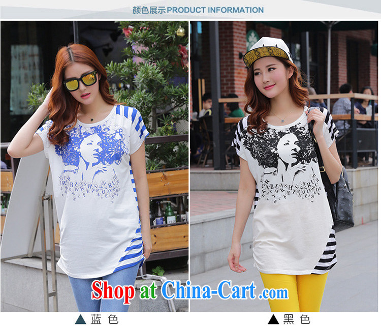 Athena Isabel Allende summer new Korea and indeed XL girls thick sister 100 leisure ground collision color picture hot stamp duty drilling stitching streaks T shirt T-shirt 1193 blue L recommended 90 - 105 Jack pictures, price, brand platters! Elections are good character, the national distribution, so why buy now enjoy more preferential! Health