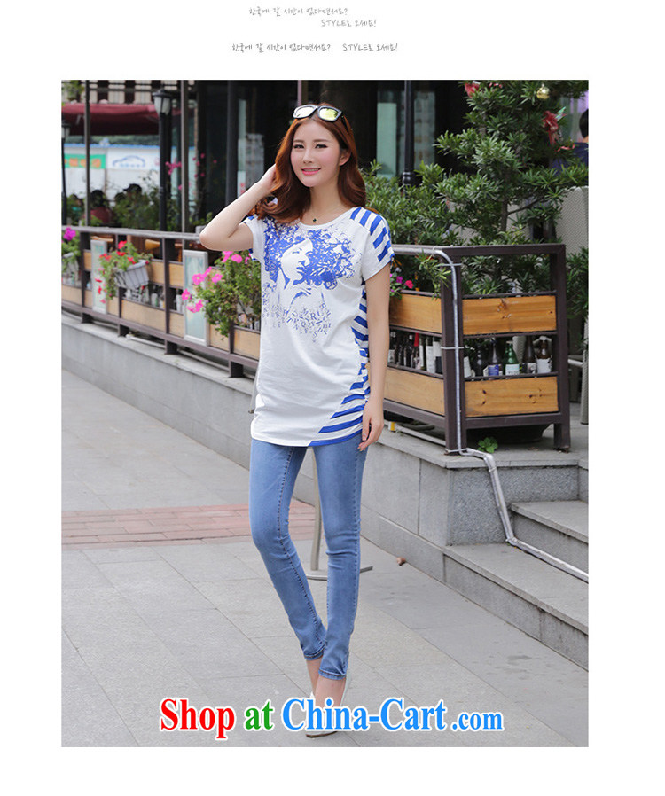 Athena Isabel Allende summer new Korea and indeed XL girls thick sister 100 leisure ground collision color picture hot stamp duty drilling stitching streaks T shirt T-shirt 1193 blue L recommended 90 - 105 Jack pictures, price, brand platters! Elections are good character, the national distribution, so why buy now enjoy more preferential! Health