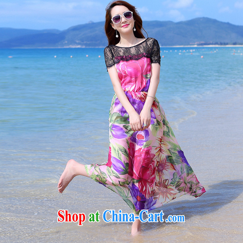 In accordance with his 2015 figure skating in Europe and the stylish new lace stitching stamp duty, long skirt temperament temperament snow woven dresses D 35,871 picture color 3XL, according to her, and, on-line shopping