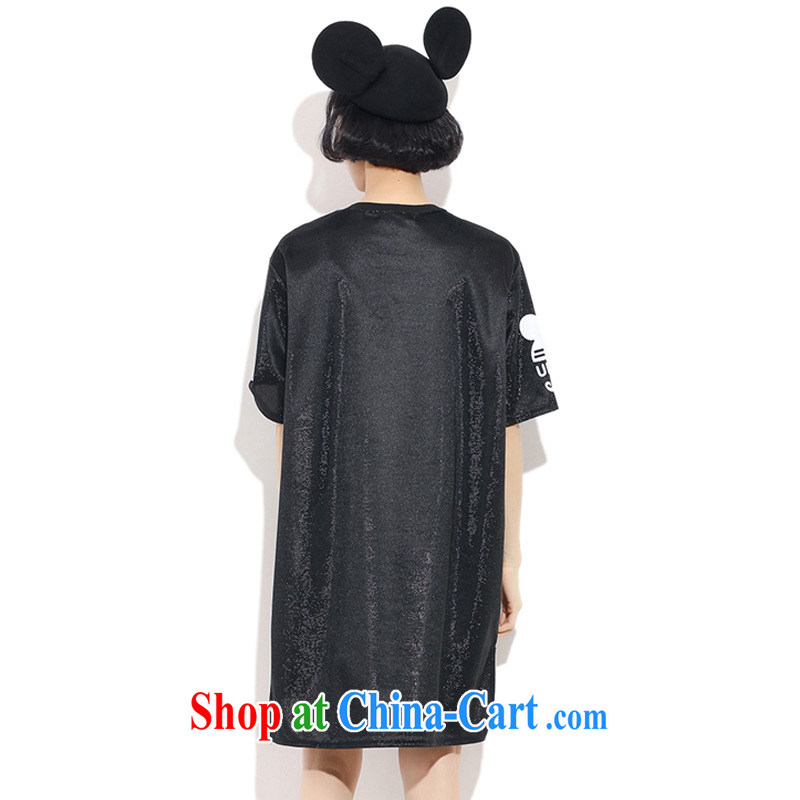 Director of the Advisory Committee 2015 summer new, relaxed in Europe and indeed the XL women mm thick, long, T-shirt short-sleeve double-yi skirt black loose all code chest of tile 120, made the Advisory Committee (mmys), online shopping