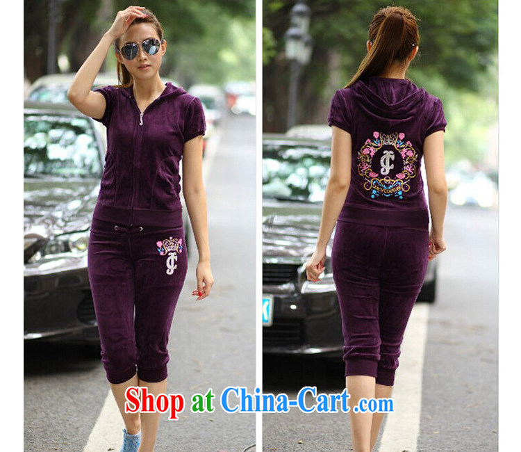 The superintendent, Yi Girls 2015 summer new, short-sleeved shorts casual sweater Kit female double-cap 2 piece velvet sportswear summer girl, purple L pictures, price, brand platters! Elections are good character, the national distribution, so why buy now enjoy more preferential! Health