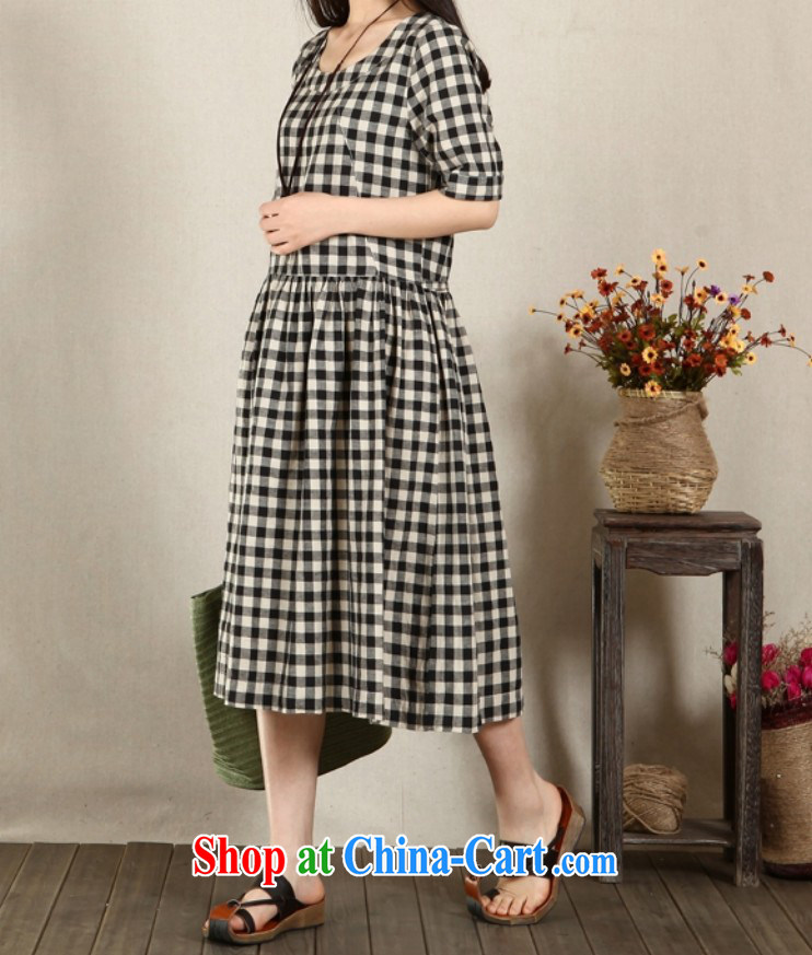 Onpress International Rain underglaze early 2015 summer new retro checked short-sleeved dress style relaxed cotton Ma long skirt 529 blue and white grid M pictures, price, brand platters! Elections are good character, the national distribution, so why buy now enjoy more preferential! Health