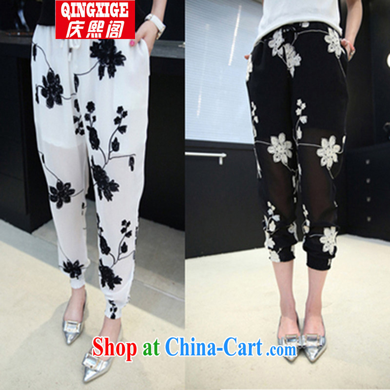 Kyung-hee-ko is the girl pants, pants 2015 spring new and indeed increase 200 Jack thick snow MM woven graphics thin female pants black 3 XL, and Kyunghee Koh, shopping on the Internet