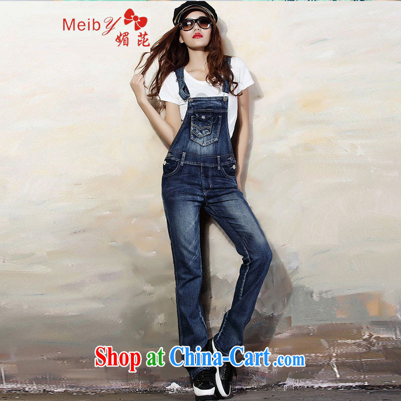 The Code female 100 ground spring _real-time concept in Europe and America_, the jeans back with trouser press female beauty jeans lifting straps-trousers 8122 burglary video thin dark blue XXL