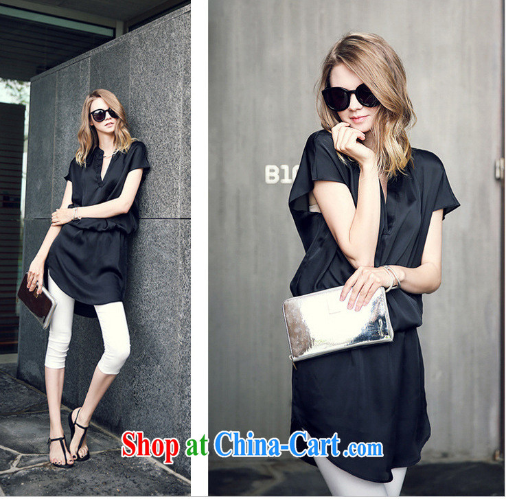 2015 RN in Europe and America, new larger female summer V collar short-sleeved snow woven shirts 7 pants thick mm package black on white XXXXXL = 175 - 200 Jack pictures, price, brand platters! Elections are good character, the national distribution, so why buy now enjoy more preferential! Health