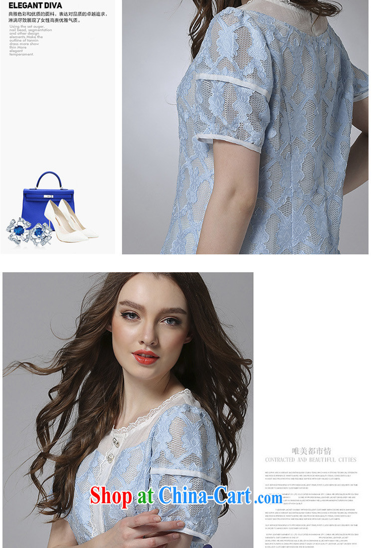 Replace-ting zhuangting fat people video thin summer 2015 the Code women with high-end European and American plus obesity sister lace short-sleeved dresses 2032 light blue 5 XL pictures, price, brand platters! Elections are good character, the national distribution, so why buy now enjoy more preferential! Health