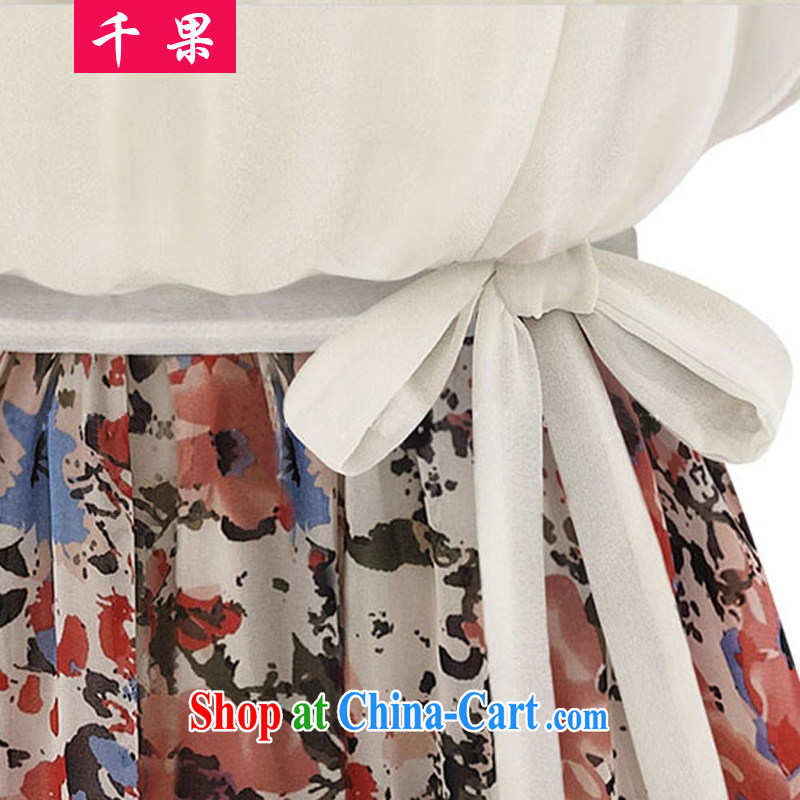 1000 fruit 2015 King, female summer New solid skirt 200 Jack mm thick stitching floral snow woven loose video thin dresses 5123 photo color 3XL, 1000 fruit (QIANGUO), online shopping
