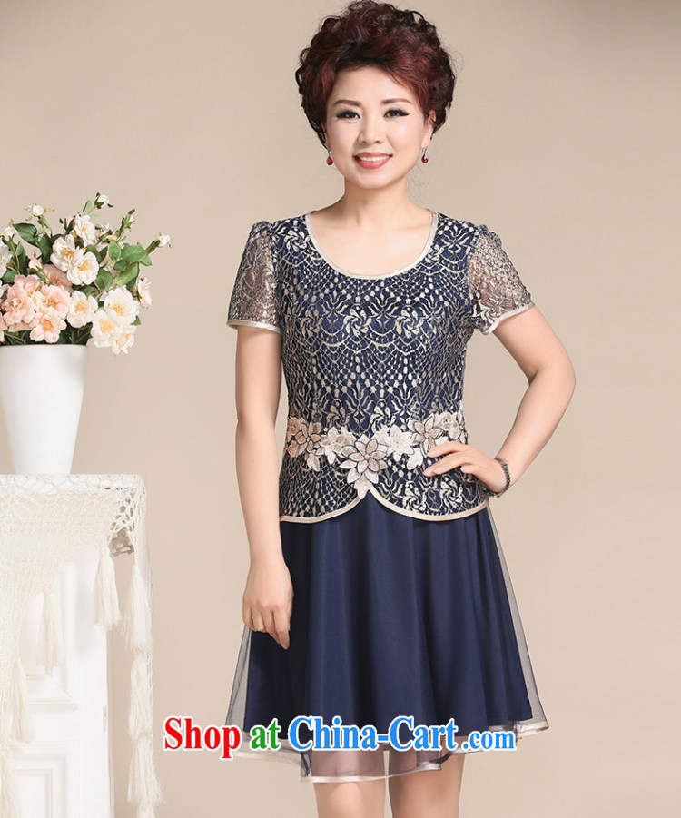 The US Ju-chipset 2015 spring Korean short-sleeved lace skirt larger female snow woven shirts women 8209 blue XXXXL pictures, price, brand platters! Elections are good character, the national distribution, so why buy now enjoy more preferential! Health