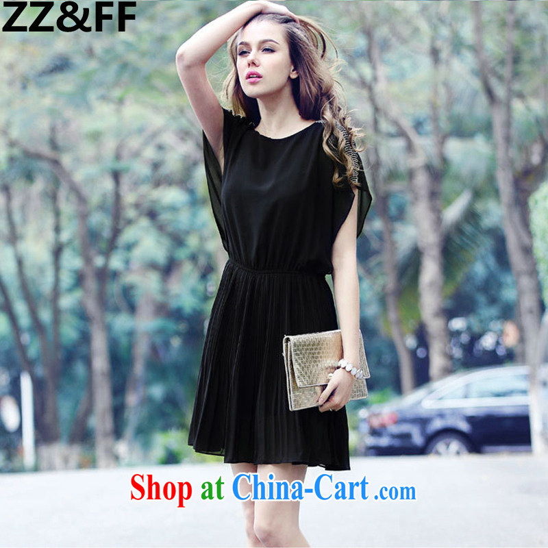 ZZ &FF 2015 summer new European site and indeed increase, women with thick MM 200 Jack snow woven graphics thin dresses black XXXXXL, ZZ &FF, shopping on the Internet