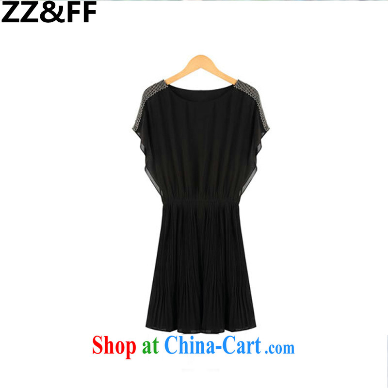 ZZ &FF 2015 summer new European site and indeed increase, women with thick MM 200 Jack snow woven graphics thin dresses black XXXXXL, ZZ &FF, shopping on the Internet