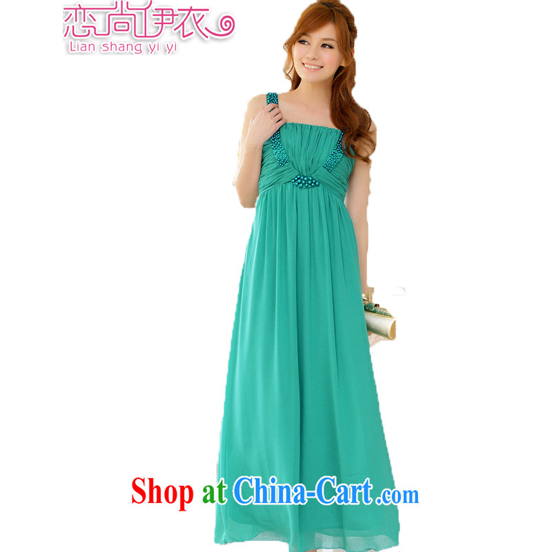 Land is still the Yi 2015 summer new high-end luxury scarf manually staple-ju is the increased emphasis on sister thick MM video slim, snow-woven dresses dresses skirts Peacock green XXXL recommendations 155 - 180 jack