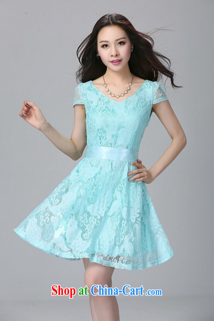 mm thick summer maximum code dress lace 2015 summer new, larger female short-sleeve graphics thin thick sister 2195 blue XXXXL pictures, price, brand platters! Elections are good character, the national distribution, so why buy now enjoy more preferential! Health