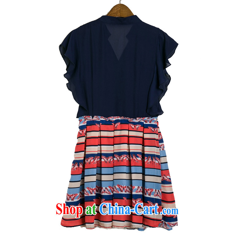 The fat increase, female snow woven dresses 200 Jack mm thick summer thick sister summer 2015 new Korean version 2205 blue XXXXL, blue, and, shopping on the Internet