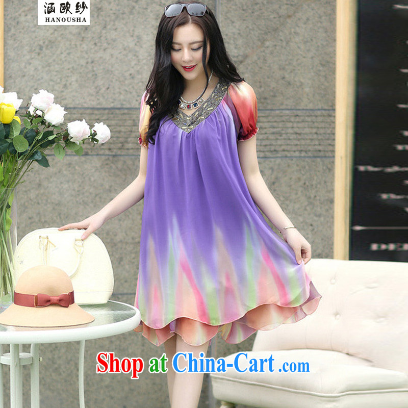 COVERED BY THE 2015 Korean obese people and indeed XL girls 200 Jack mm thick sister summer loose video thin ice woven dresses black XXXXL recommendations 185 jack - 200 jack, covered by the yarn (Hanousha), online shopping