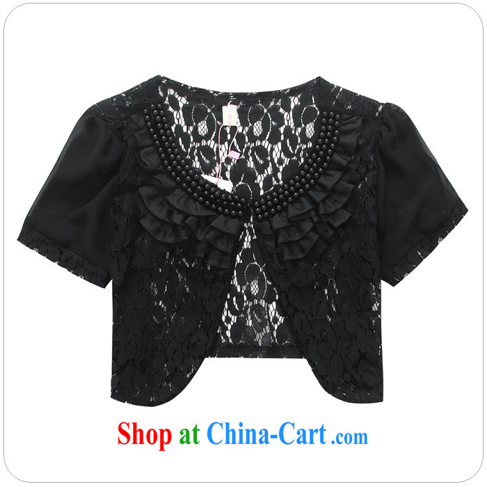 Land is the Yi, female 2015 summer new Korea and indeed intensify thick MM 100 ground short-sleeved lace cardigan jacket large, sunscreen small shawl black XXXL pictures, price, brand platters! Elections are good character, the national distribution, so why buy now enjoy more preferential! Health
