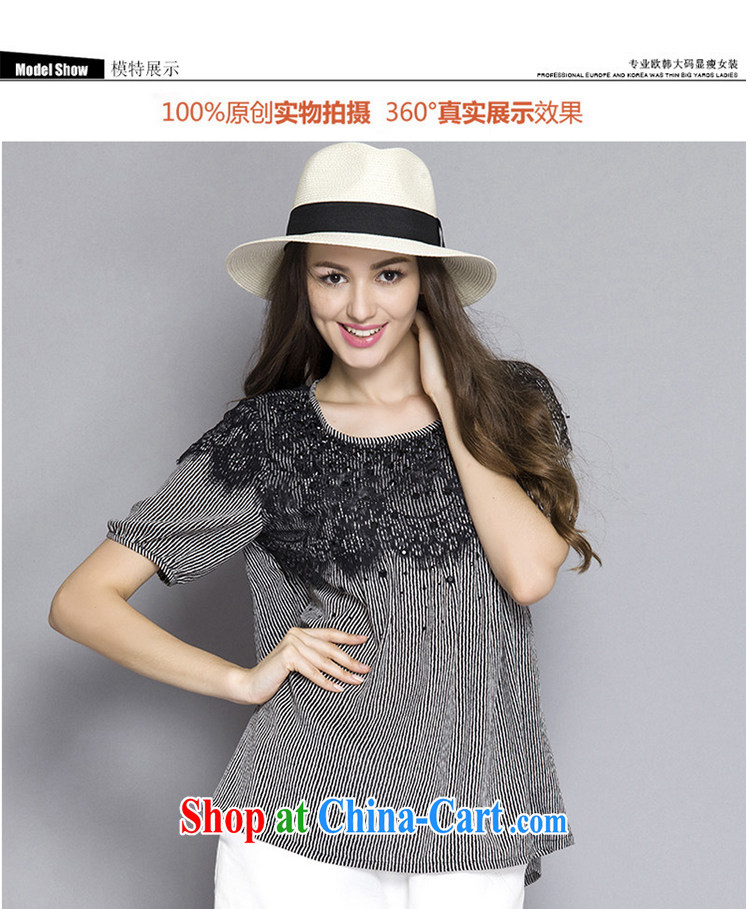 Replace-ting zhuangting fat people video thin summer 2015 the Code women with high-end European and American plus obesity and sister short sleeve lace shirt 1025 black 4XL pictures, price, brand platters! Elections are good character, the national distribution, so why buy now enjoy more preferential! Health
