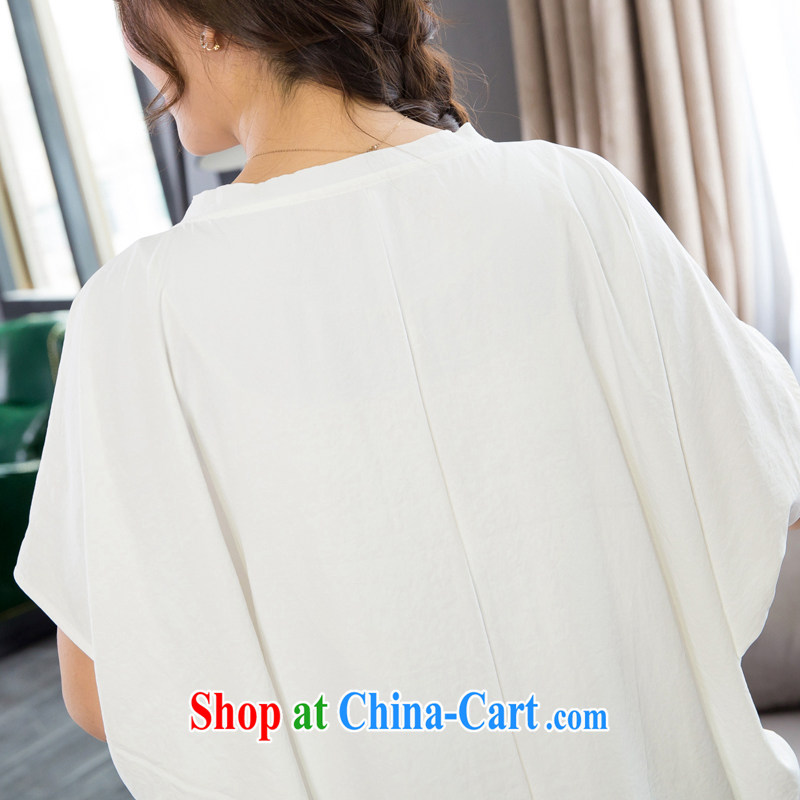 Good luck cracking the Code women 2015 summer new thick MM graphics thin fat people and fat and very casual bat sleeves package and dresses X 5122 white 3XL, giggling auspicious, and shopping on the Internet
