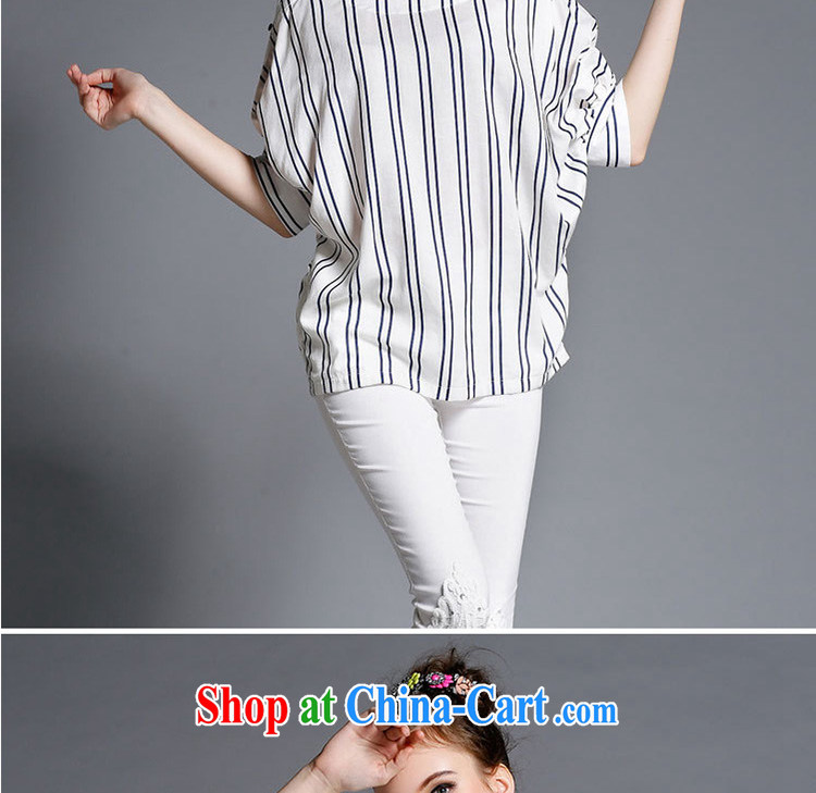 Replace-ting zhuangting summer 2015 the code female high-end European linens bat sleeves loose round-collar striped shirt 1881 photo color 4 XL pictures, price, brand platters! Elections are good character, the national distribution, so why buy now enjoy more preferential! Health