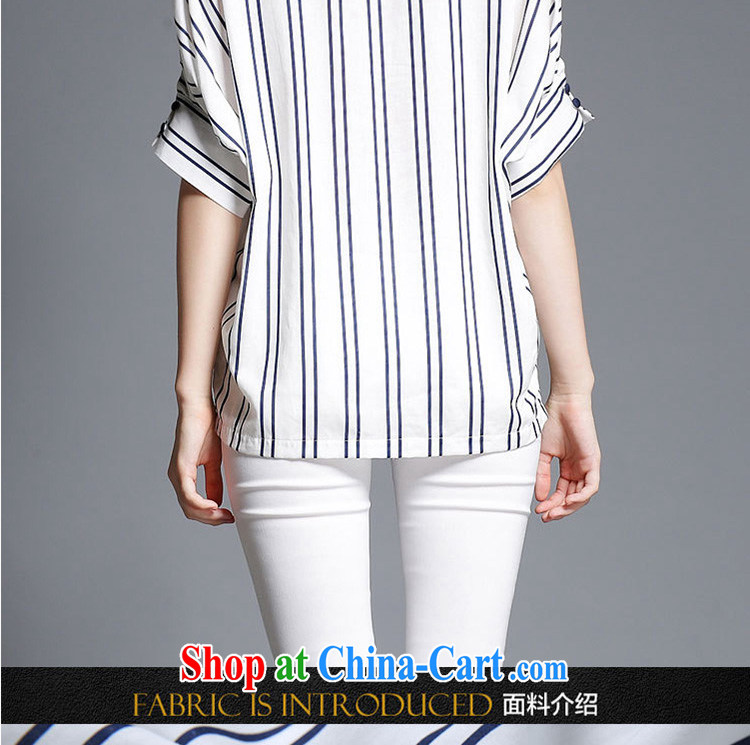 Replace-ting zhuangting summer 2015 the code female high-end European linens bat sleeves loose round-collar striped shirt 1881 photo color 4 XL pictures, price, brand platters! Elections are good character, the national distribution, so why buy now enjoy more preferential! Health