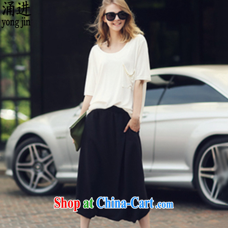The 2015 summer new loose larger leisure short-sleeved T shirt T-shirt + pants and skirts female Two-piece 200 jack to wear 1178 photo color XXXXXL