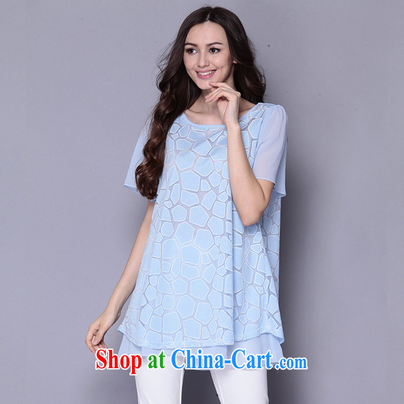 The Connie was a high-end European and American snow woven shirts female and indeed XL female 200 Jack 2015 summer new, long, loose short-sleeved T-shirt girl J 1029 light blue XXXL, Connie dreams, and shopping on the Internet