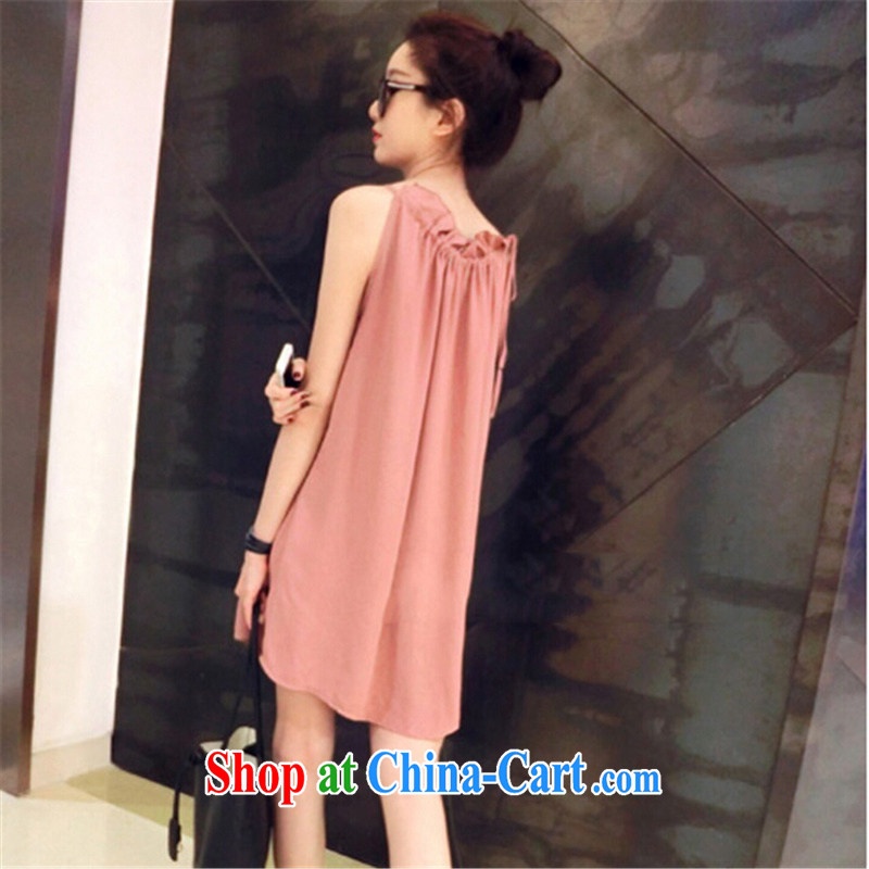 3, 2015 rock stylish thick mm new sleeveless video thin European and American large, female loose straps skirt 200 jack to wear DM 9022 pink large code XL 100-140, 3, rock, shopping on the Internet